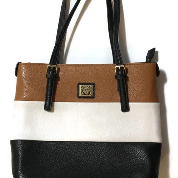 Anne Klein Handbags - Anne AK Klein Faux Leather Striped Purse